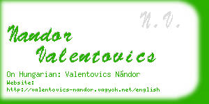 nandor valentovics business card